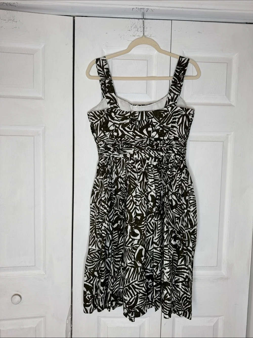 Kate Spade Green Palm Orchid Bow Back Dress